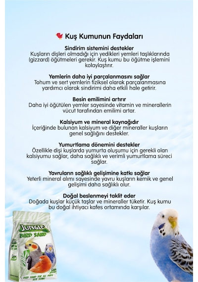 Kuş Kumu 250 Gr Doğal İçerik Kuş Yemi
