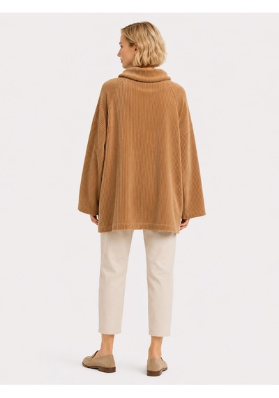 Neden Tekstil Kadın Triko Oversize Boğazlı Kazak Camel - Kahverengi