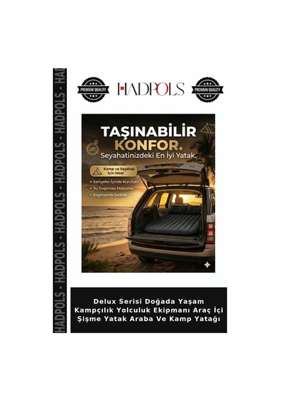Delux Serisi Doğada Yaşam Kampçılık Yolculuk Ekipmanı Araç İçi Şişme Yatak Araba Ve Kamp Yatağı Gri