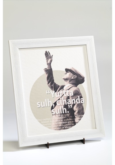 Atatürk Yurtta Sulh Cihanda Sulh Kanvas Tablo