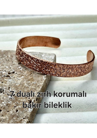 Neefy 1383 Bakır Bileklik 7 Dua Korumalı Metalik Standart Açık Gri Siyah Renk