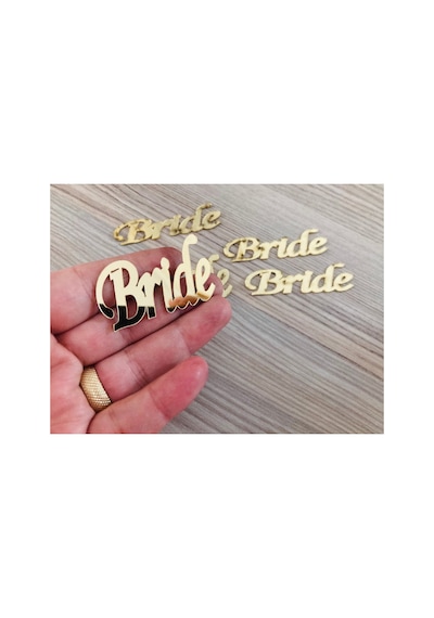 10 Adet 7x2 Cm Pleksi Bride Yazısı Bride Pleksi Yazı