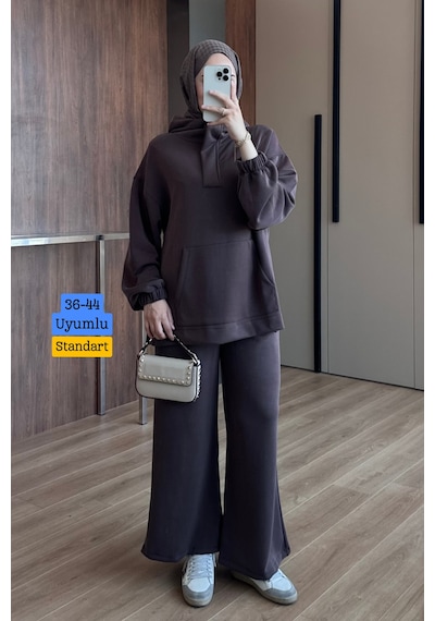 Balenbi Kadın Cupra Modal Kumaş Rahat Kesim Kapüşonlu Tesettür Takım 3847 - Premium Seri Kahverengi Balenbi Kadın Cupra Modal Kumaş Rahat Kesim Kapüşonlu Tesettür Takım 3847 - Premium Seri Kahverengi