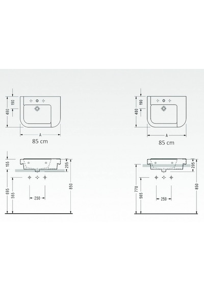 Serel - Verda 85 Cm Lavabo Beyaz - 8935tds000 Diğer