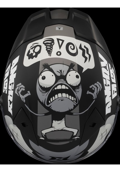 Axxis Fenix Angry Face Kask Mat Siyah Gri