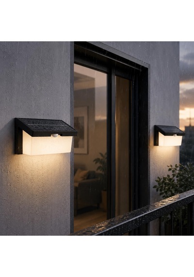 Barbaros 40w Solar Led Duvar Apliği, 4300 Lümen, 3200k Günışığı, 2 Kademeli Sensörlü, Ip44 Dış Mekân Bahçe Balkon Kapı Girişi Aydınlatması Diğer