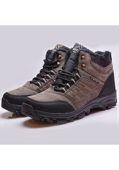 Papatay X6 Ortopedik Kaymaz Taban Kürklü Erkek Bot Outdoor Bot Vizon