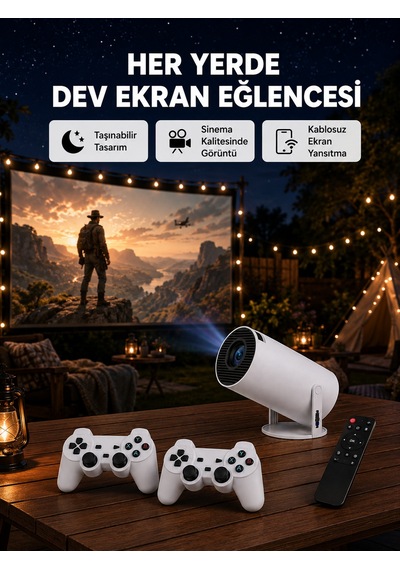 Wi-fi 6 Ve Bluetooth 5.0 Destekli 4k Akıllı Projeksiyon Cihazı Yeni Nesil - Lisinya