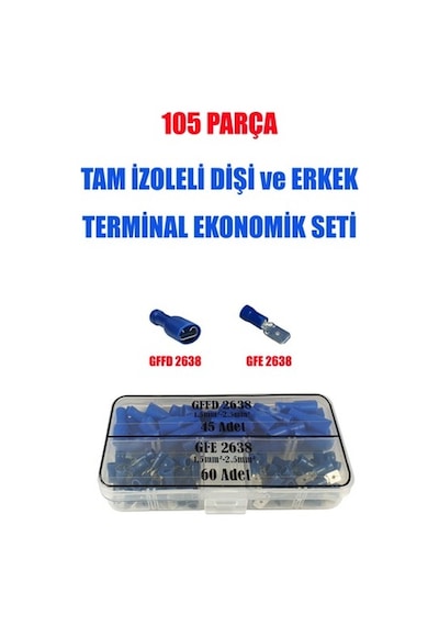 105 Parça Tam Izoleli, Dişi Ve Erkek Terminal Ekonomik Seti