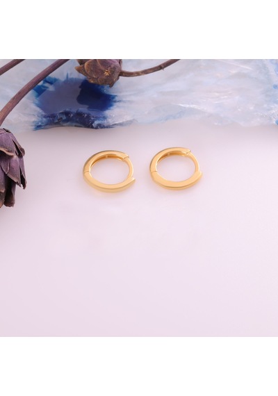 925 Ayar Gümüş Halka Küpe Çap:12,50 - E00258 Gold