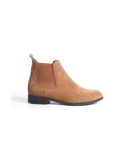 Mubiano Hakiki Deri Collection Kadın Lastik Detaylı Kısa Süet Bot&bootie Taba - Mcsdt036 - Tb Taba