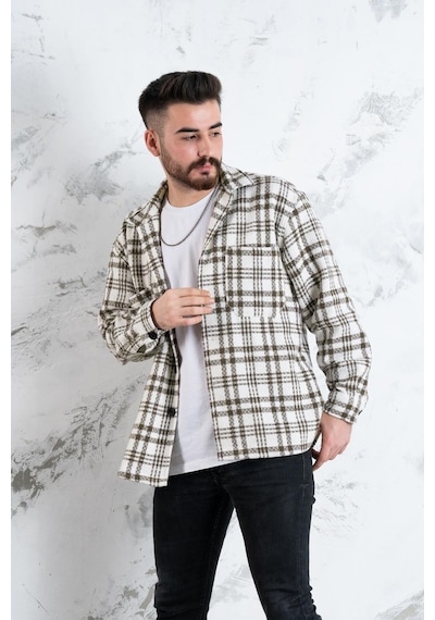 Oversize Ekoseli Erkek Gömlek