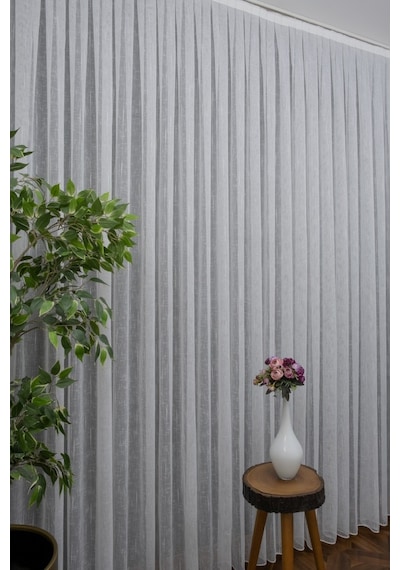Evdepo Home Kullanıma Hazır Keten Tül Perde (540683508)