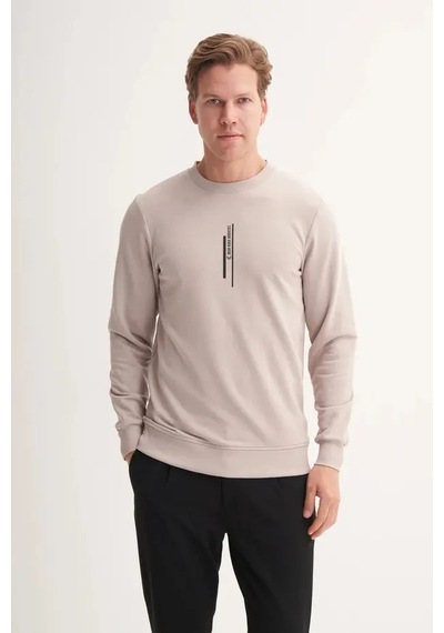 Cazador Slim Fit Mevsimlik 3 İplik Pamuk Karışımlı Sweatshirt-54185 Gri