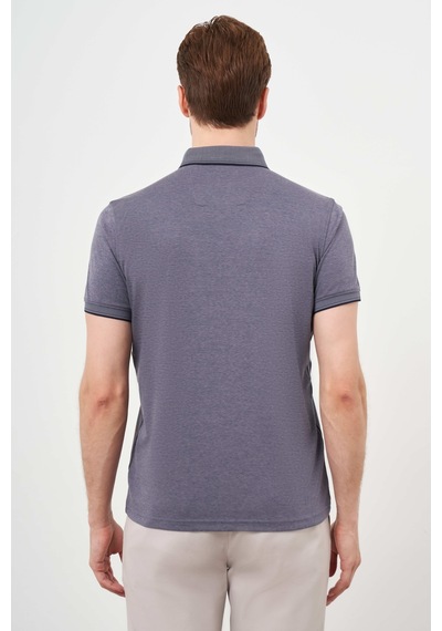Morven Erkek Füme Trend Merserize Düz Düğmeli Yaka Dynamic Fit T-shirt 24ys018011050 Füme