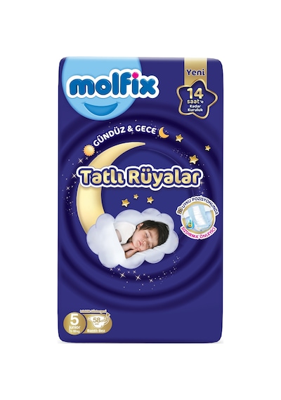 Molfix Tatlı Rüyalar Bebek Bezi 5 Beden 11-18 Kg Junior 290 Adet 5 Numara