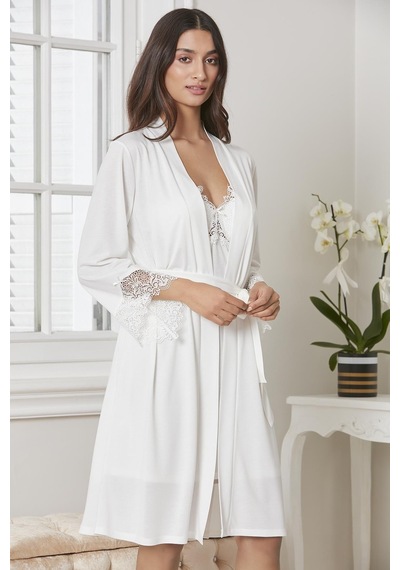 Pierre Cardin Penye Gecelik Sabahlık Pijama Takım Şort Takım 6'lı Gelin Çeyiz Seti - 5040 001