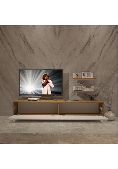 Decoraktiv Eko 4 Mdf Std Retro Tv Ünitesi Tv Sehpası Pera - Beyaz