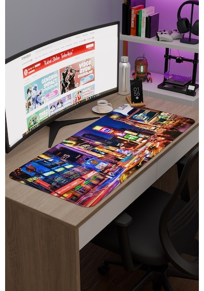 Times Meydanı New York Amerika 2 V2 90x40 Xxl Gaming Kauçuk Kaymaz Taban Mouse Pad Fare Altlığı