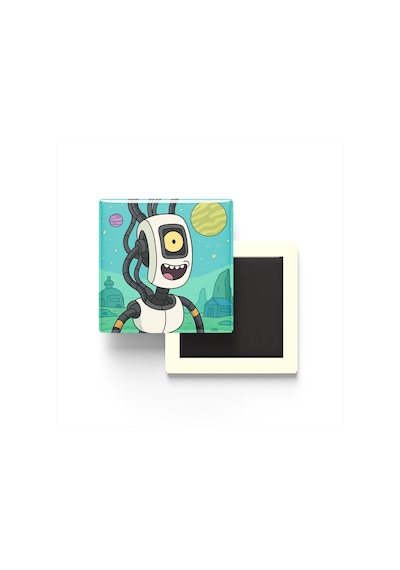 Glados - 9x9 Cm Baskılı Kare Buzdolap Magneti