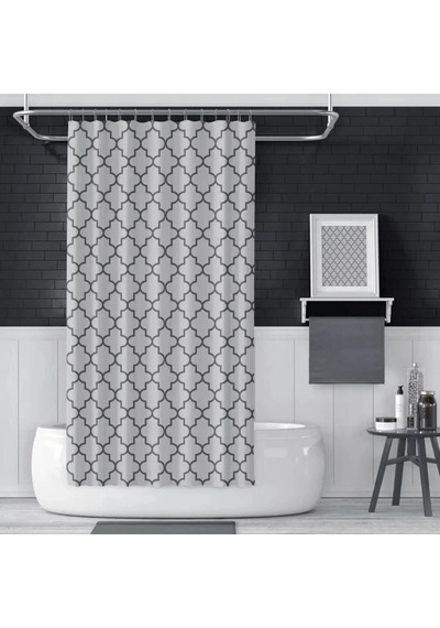 Banyo Perdesi 1x100x200 Tek Kanat Duş Perdesi Halka Hediyeli Duşakabin Perdesi 2111 Gri