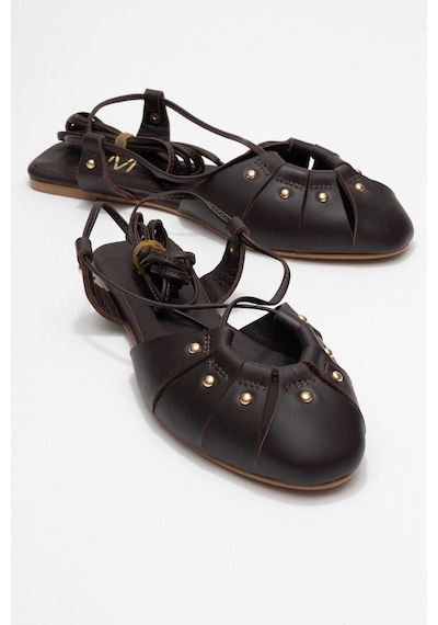 Luvishoes Luvi Shoes Darıa Kahverengi Hakiki Deri Troklu Bilekten Bağcıklı Kadın Sandalet Kahverengi Luvishoes Luvi Shoes Darıa Kahverengi Hakiki Deri Troklu Bilekten Bağcıklı Kadın Sandalet Kahverengi