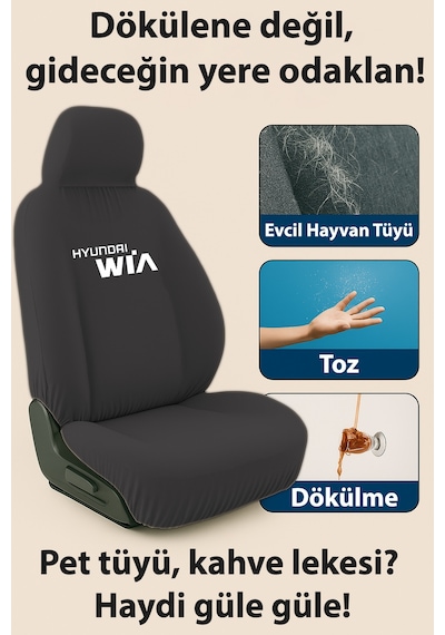 Her Mevsim Rahatlik Sunan Hyundai Elantra İle Uyumlu Oto Koltuk Kilifi İle Aracinizda Ferahlik Siyah