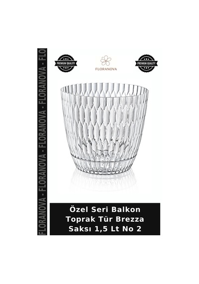 Özel Seri Balkon Toprak Tür Brezza Saksı 1,5 Lt No 2