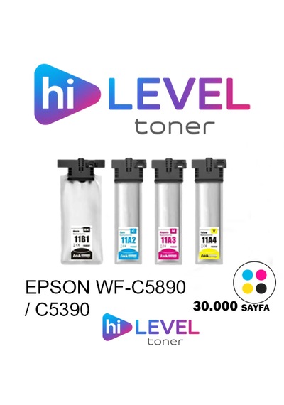Hilevel Toner Ht-c5890/c5390-set, Epson C5890 30k 4 Renk Cmyk Ekstra Yüksek Kapasite Muadil Toner
