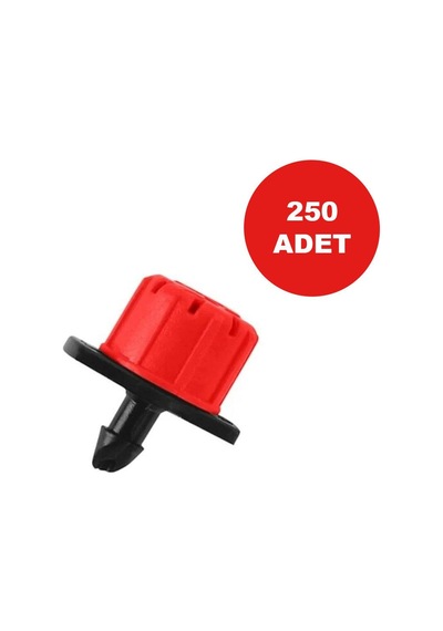 Debi Ayarlı Damlatıcı Kırmızı Damla Sulama Damlatıcı Emitör 250 Adet