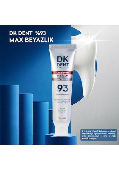 Dkdent %93 Maximum Beyazlık Diş Macunu 75 Ml X 2 Adet Beyazlatma