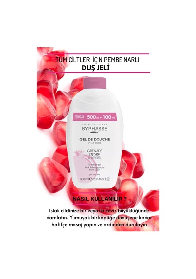 Byphasse Plaisir Pomegranate Pembe Nar Duş Jeli 600 ML