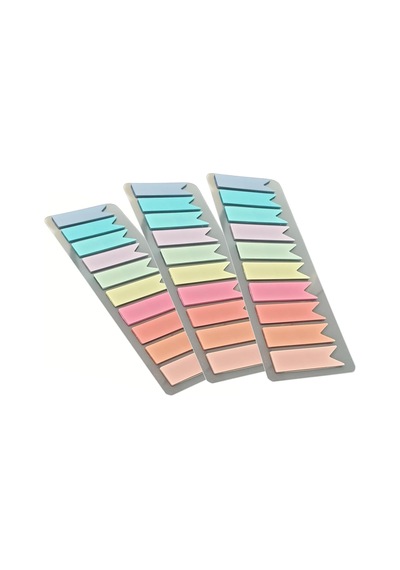 Sticky Notes Şeffaf Renkli Yapışkan Not Kağıtları Flama 3'lü Set