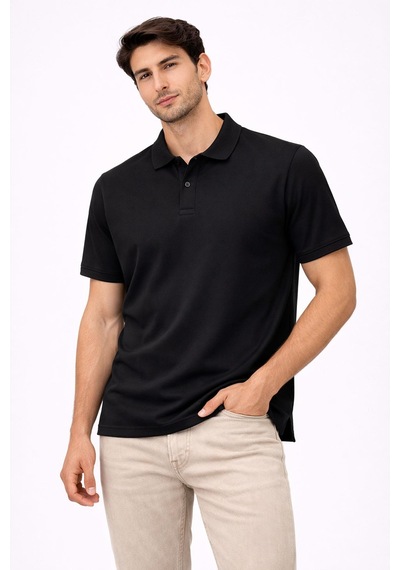 Classics Men Turbulance Polo Yaka Kısa Kol Erkek Tişört 7597 Siyah