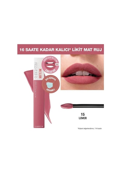 Maybelline New York Super Stay Matte Ink Likit Ruj 15 Lover