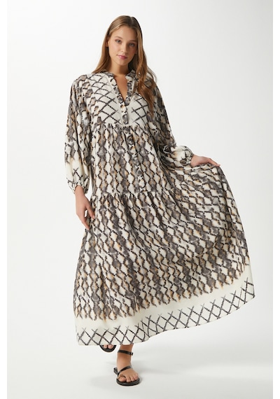 Ritnice Modest Kadın Soft Gri %100 Viskon Maksi Boy Balon Kol Uzun Yazlık Elbise Çok Renkli Ritnice Modest Kadın Soft Gri %100 Viskon Maksi Boy Balon Kol Uzun Yazlık Elbise Çok Renkli