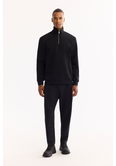 Avva Erkek Siyah Dik Yaka Fermuarlı Soft Touch Baskılı Regular Fit Sweatshirt A52y1281 Avva Erkek Siyah Dik Yaka Fermuarlı Soft Touch Baskılı Regular Fit Sweatshirt A52y1281