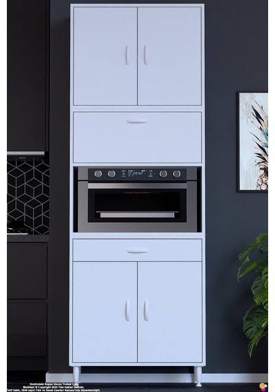 Çağıl 70 Cm Çok Amaçlı Fırın Dolabı - Mutfak Kiler Banyo Antre Hobi Dolabı 70x226x32 Cm Beyaz Çağıl 70 Cm Çok Amaçlı Fırın Dolabı - Mutfak Kiler Banyo Antre Hobi Dolabı 70x226x32 Cm Beyaz