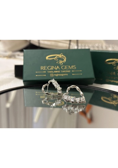 Golden Cascade Crystal Hoop Küpe Gümüş
