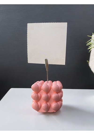 Sevgiliye Pembe Kalpli Bubble Fotoğraf Not Tutucu Pembe