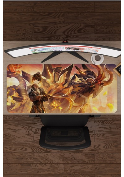 Zhongli Genshin Impact Anime Gacha V1 - 90x40 Xxl Gaming Mouse Pad Fare Altlığı