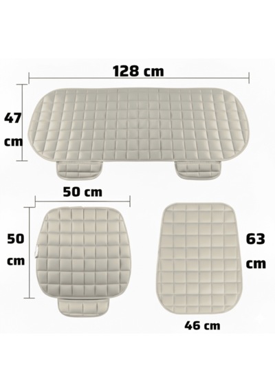 Premium Ortopedik Oto Koltuk Minder Seti-koltuk Koruma Kılıfı-ön Ve Arka Tam Set 1-Krem