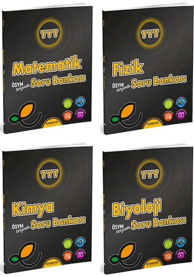 Endemik 2025 Tyt Matematik + Fizik + Kimya + Biyoloji Soru Kitabı Seti 4 Kitap