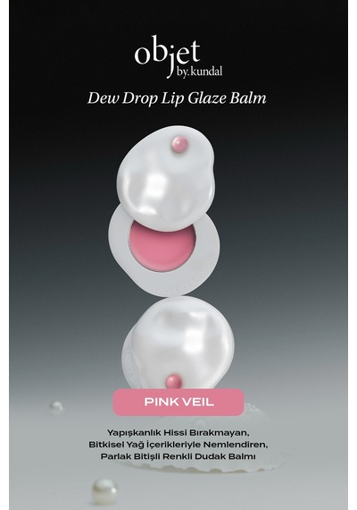 Nemlendirici, Parlak Bitişli Renkli Dudak Balmı Objet By Kundal Dew Drop Lip Glaze Balm Pink Veil