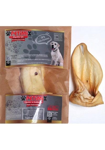 Petimix Kurutulmuş Dana Kulak Çiğneme Kemikleri Köpek Ödül Maması 130 G