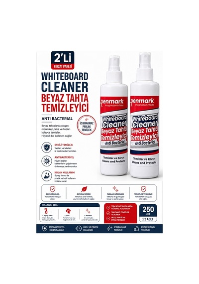 Beyaz Tahta Temizleyici Spreyi 250 Ml 2 Adet Penmark Tahta Spreyi Sınıf Okul Tahta Spreyi Beyaz Yazı Tahtası Spreyi Çok Renkli