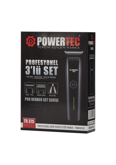 Powertec TR-375 (3in1) Günlük Erkek Tıraş Bakım Seti