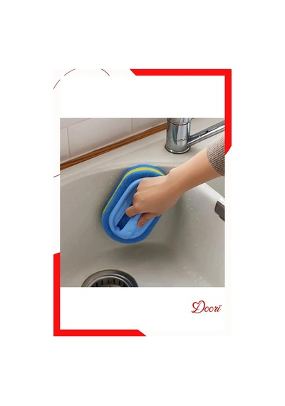 3 Adet Dayanıklı Sünger Fırça 3 Katlı Lavabo Mutfak Banyo Fayans Duşakabin Bulaşık Yıkama Fırçası Çok Renkli