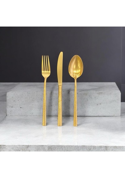 Maxx Doria Ivy Titanyum Mat Gold 12 Kişilik 84 Parça Çatal Kaşık Bıçak Takımı Pa1030 Altın