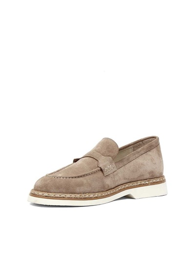 Erkek Bej Süet Deri Loafer